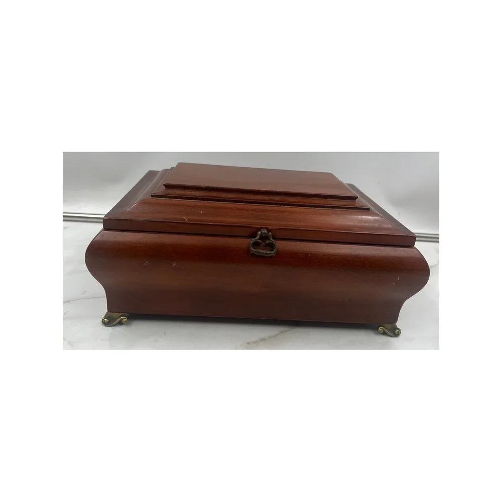 Bombay Company Wooden Musical Jewelry Box Cherry Finish Vintage Style 1858183